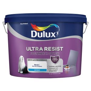 Краска Dulux Ultra Resist Гостиные и Офисы водно-дисперсионная матовая база BW ( 9л)