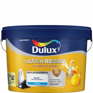 Краска Dulux Ultra Resist Кухня и Ванная водно-дсиперсионная матовая база BC ( 2,25л)
