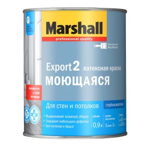 Краска Marshall Export-2 водно-дисперсионная для стен и потолков глубокоматовая база BC ( 0,9л)