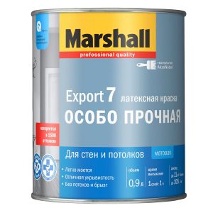 Краска Marshall Export-7 водно-дисперсионная для стен и потолков матовая база BC ( 0,9л)