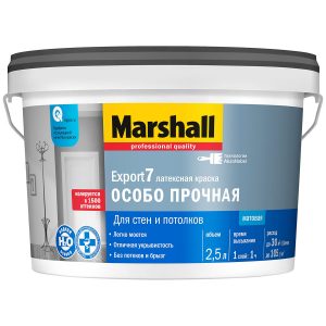 Краска Marshall Export-7 водно-дисперсионная для стен и потолков матовая база BC ( 2,5л)