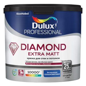 Краска Dulux Trade Diamond  Extra Matt водно-дисперсионная глубокоматовая база BW ( 2,5л)
